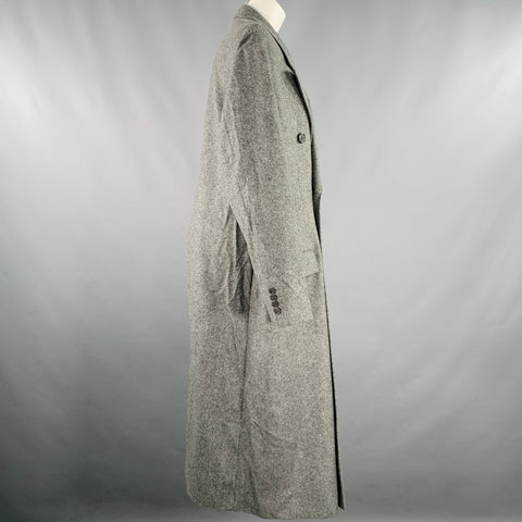 ROKH Size S Grey Wool Tweed Oversized Coat