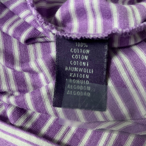 RALPH LAUREN Size XL Purple White Stripe Cotton Polo