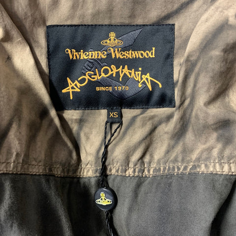 VIVIENNE WESTWOOD Size XS Brown Black Dyed Cotton Double Breasted Jacket