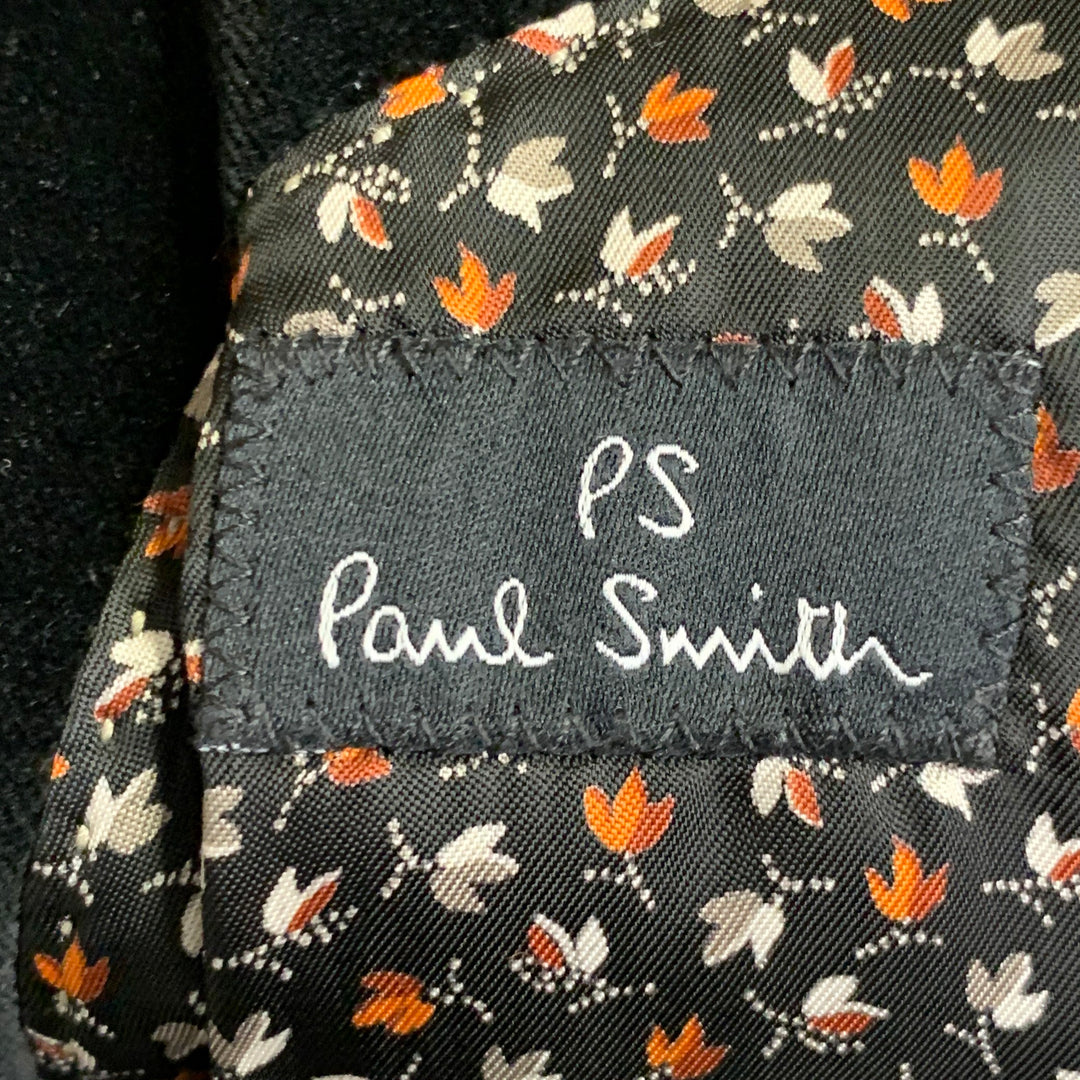 PS by PAUL SMITH Size L Black Velvet Cotton Slim Fit Notch Lapel Sport Coat