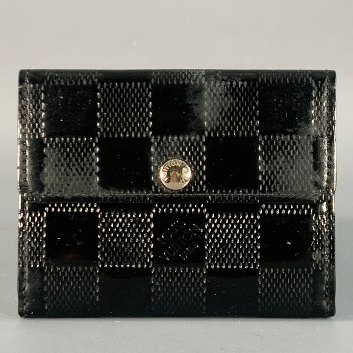 LOUIS VUITTON Black Damier Embossed Patent Leather Wallet