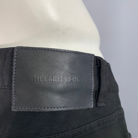 HELMUT LANG Size 38 Black Twill Cotton Distressed Jeans