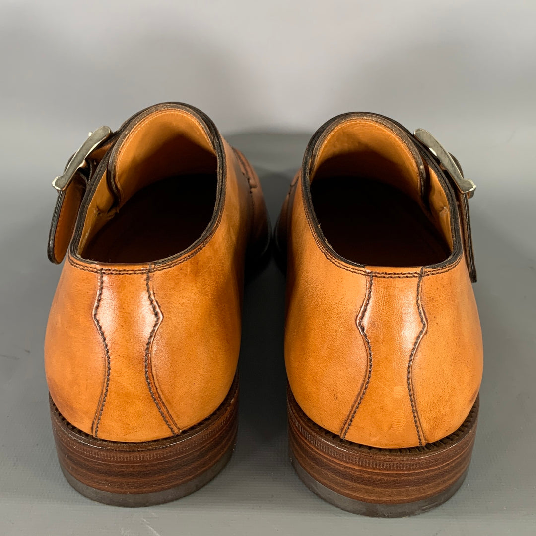 BARRETT Size 9.5 Tan Brown Leather Monk Strap Loafers