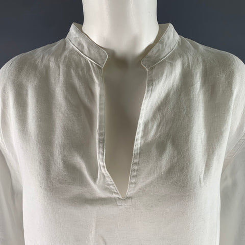 RALPH LAUREN Size XL White Linen Pull On Shirt
