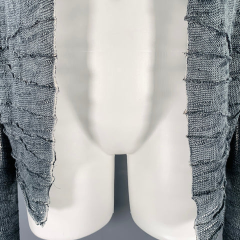 AVANT TOI Size M Grey Charcoal Linen Marbled Open Front Cardigan