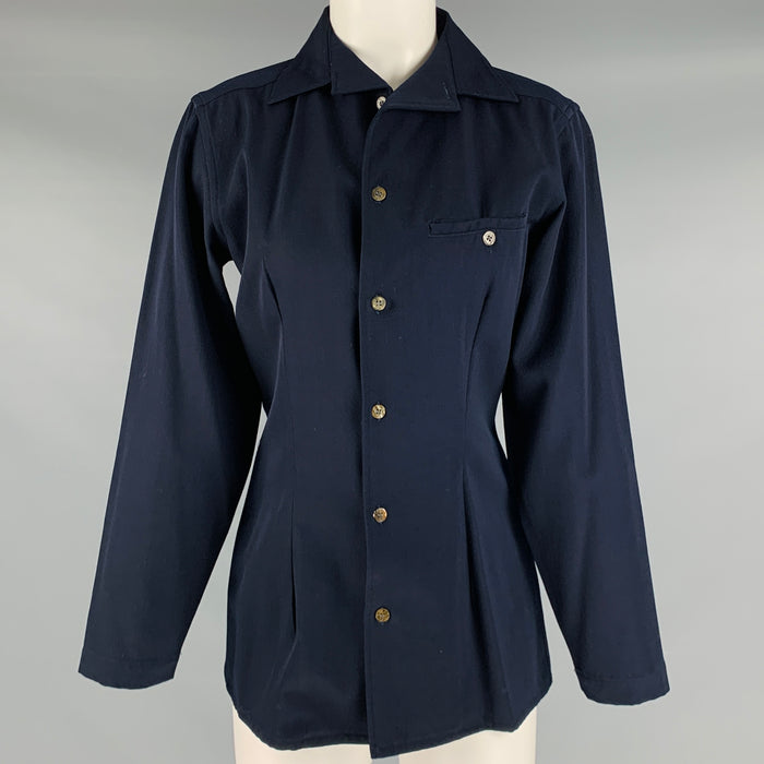 COMME des GARCONS Size S Navy Twill Buttoned Shirt