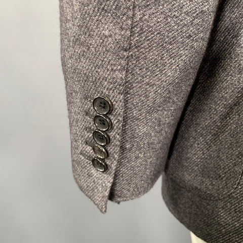 TOM FORD Size 48 Grey Silk Cashmere Peak Lapel Sport Coat