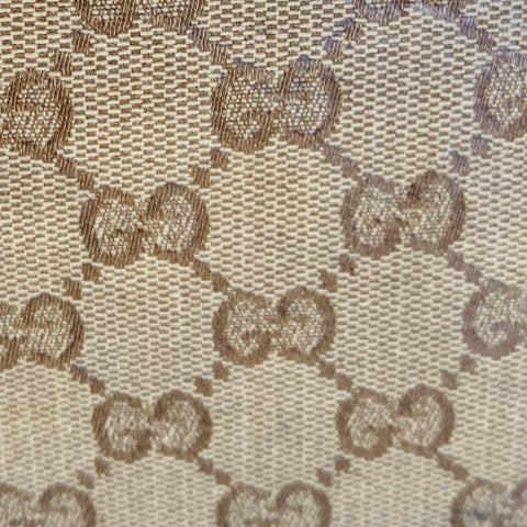 GUCCI Beige Brown Guccissima Monogram Coated Canvas Leather Suitcase