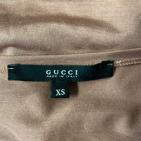 GUCCI SS2002 Size XS Pink Dust Pink Silk Long Sleeve Casual Top