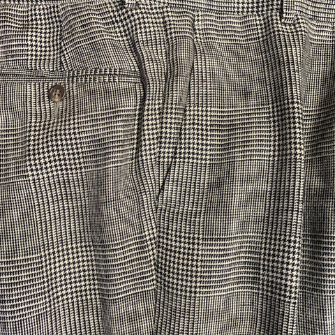POLO by RALPH LAUREN Size 38 Regular Black Grey Glenplaid Notch Lapel Suit