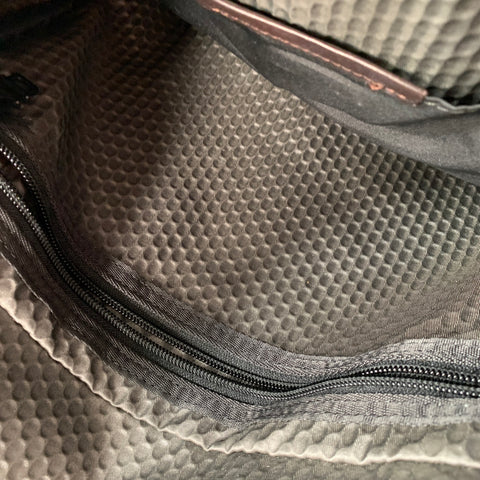 TUMI Grey Brown Canvas Messenger Bag
