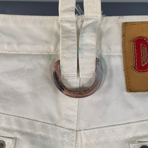 DSQUARED2 Size 34 Cream Twill Cotton Straight Casual Pants