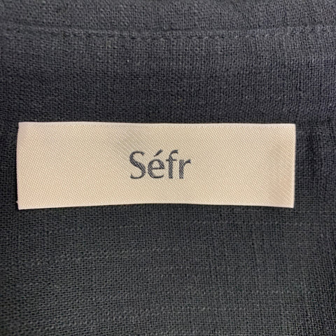 SEFR Size XL Black Cotton Blend Button Up Long Sleeve Shirt
