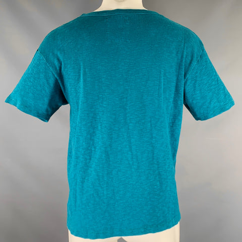 GO TO HOLLYWOOD Size M Blue Cotton Short Sleeve T-shirt