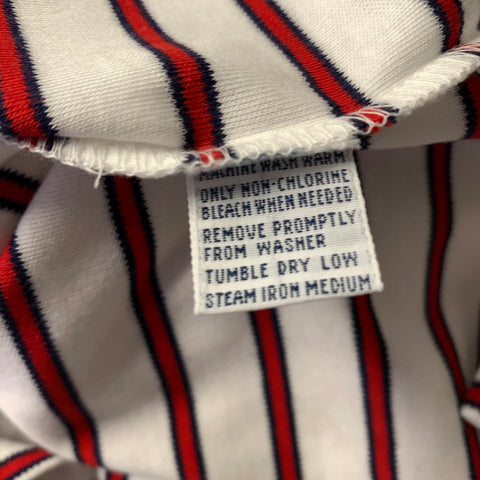 RALPH LAUREN Size M White Red Stripe Cotton Polo Short Sleeve Shirt