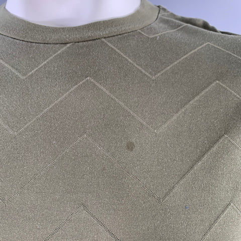 EMPORIO ARMANI Size XL Green Olive Chevron Jersey Crew Neck T-shirt