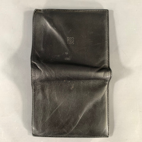 LOEWE Black Dark brown Leather Wallet