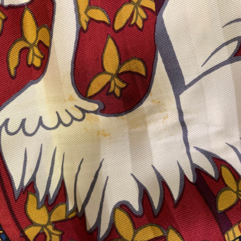 HERMES Size 12 Vintage Etendards Et Bannieres Silk Pleated Skirt
