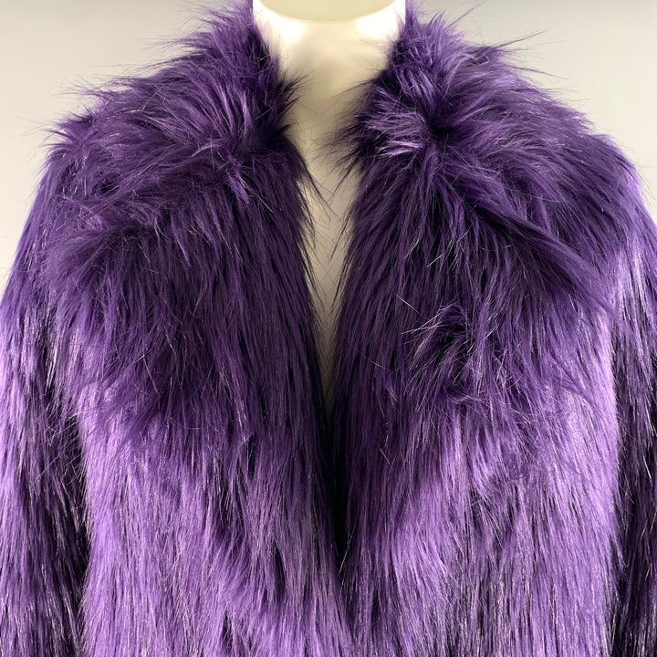 MICHAEL by MICHAEL KORS Size S Purple Faux Fur Modacrylic Blend Coat