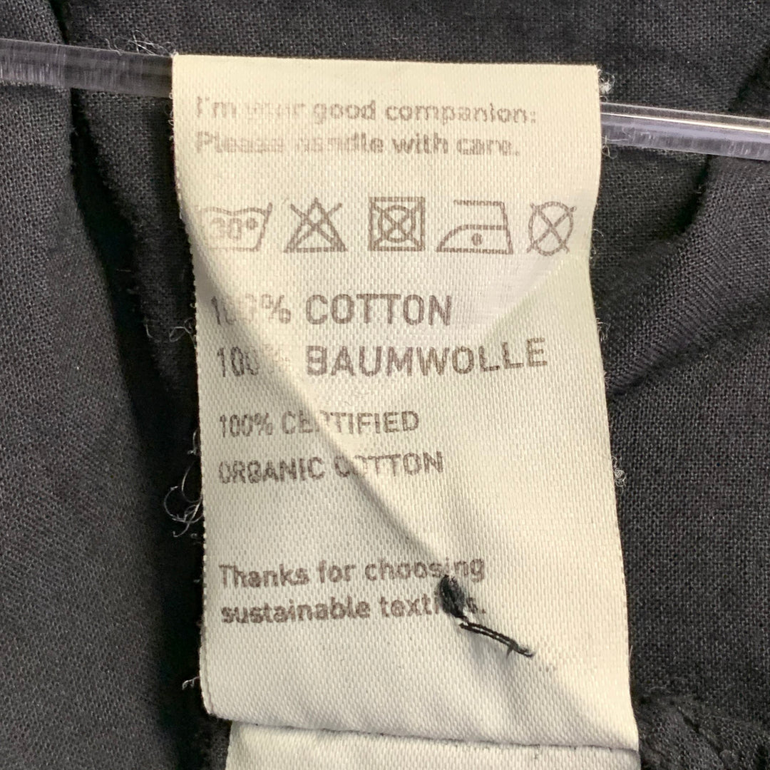 MERZ B. SCHWANEN Size XL Black Organic Cotton One Pocket Oversized Short Sleeve Shirt