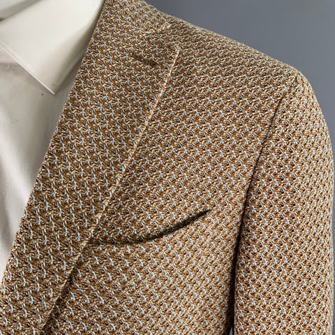 Veste de sport à revers cranté en coton tissé or gris ETRO taille 40