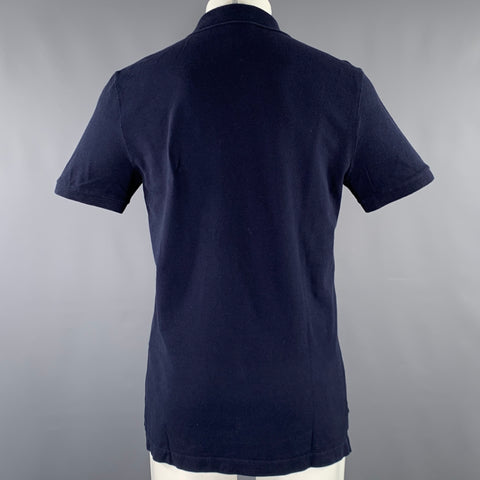 LACOSTE Size M Navy Cotton Half Placket Polo