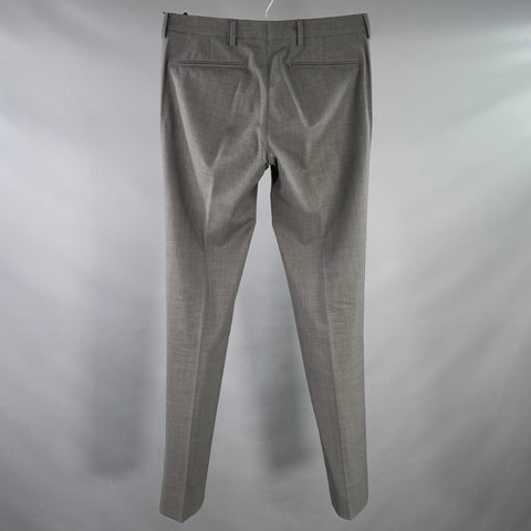 PRADA Size 30 Grey Wool Button Fly Slim Tapered Dress Pants