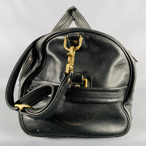 Sac de voyage JOHNSON LEATHERS en cuir matelassé noir