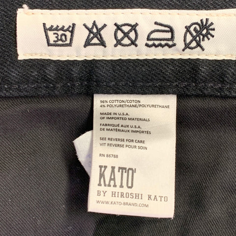 HIROSHI KATO Size 34 The Pen Black Wash Cotton Blend Straight Five Pockets Jeans