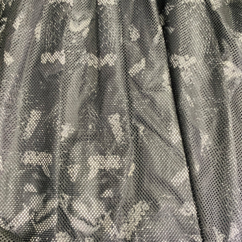 MARCELO BURLON Size M Black Grey Snake Polyamide Oversized Hooded Raincoat