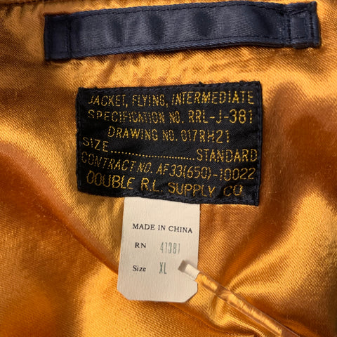 RRL by RALPH LAUREN Size XL Navy Patches Nylon Bomber Jacket