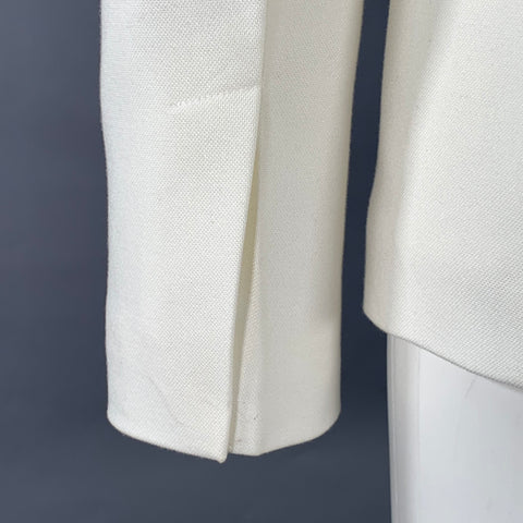 HELMUT LANG Size 0 Cream Viscose Cotton Woven Jacket Blazer