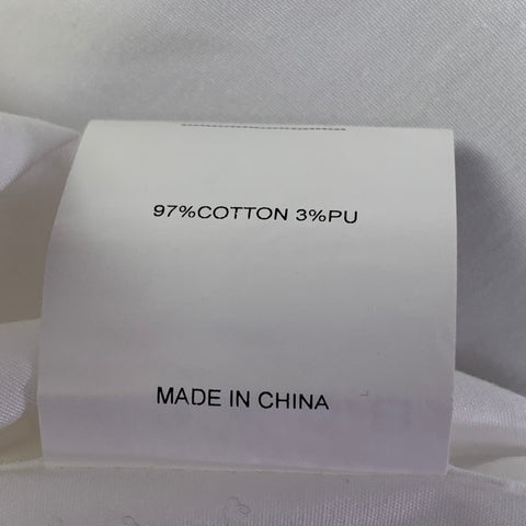 Robe chemise JARBO taille S, mélange de coton blanc, boutons cachés, manches 3/4