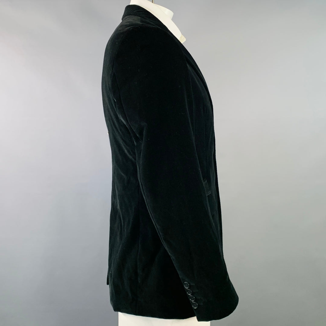 PS by PAUL SMITH Size 42 Black Velvet Cotton Notch Lapel Sport Coat