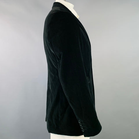 PS by PAUL SMITH Size 42 Black Velvet Cotton Notch Lapel Sport Coat
