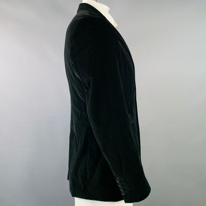 PS by PAUL SMITH Size 42 Black Velvet Cotton Notch Lapel Sport Coat