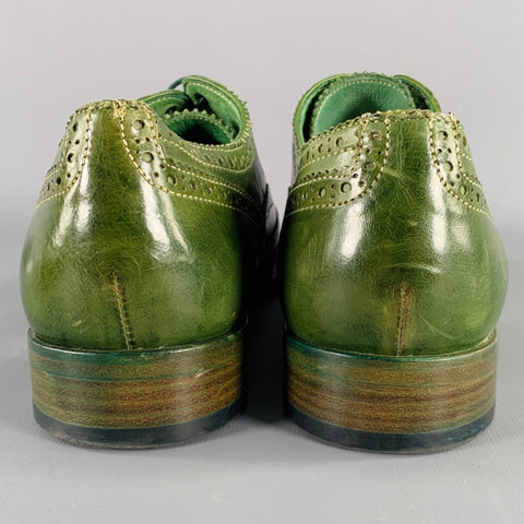 Chaussures richelieu à lacets PAUL SMITH en cuir perforé vert taille 42
