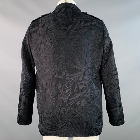 EDWARD CUMING Size M Black Tropical Jacquard Wool Blend Jacket