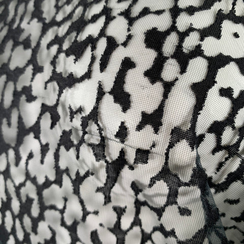 SAINT LAURENT Size S Black Lyocell Blend See Through Animal Print Casual Top