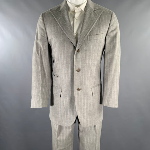 POLO by RALPH LAUREN Taille 38 Gris Rayures Gris clair Laine vierge 29 32 Costume