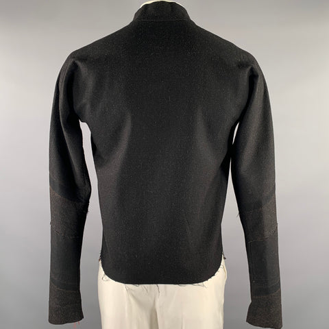 M.A+ Size M Black Brown Speckled Cotton Zip Up Jacket
