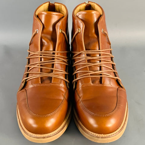 WANT LES ESSENTIELS DE LA VIE Size 11 Brown Leather Lace-Up Ankle Boots