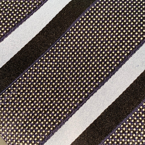 ERMENEGILDO ZEGNA Size One Size Black Blue Diagonal Stripe Silk Tie