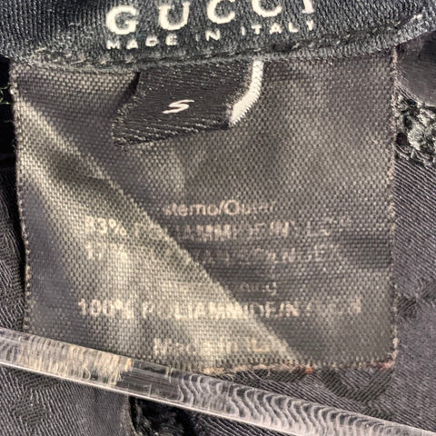 GUCCI Size S Guccissima Black Monogram Logo Polyamide Blend Drawstring Speedo