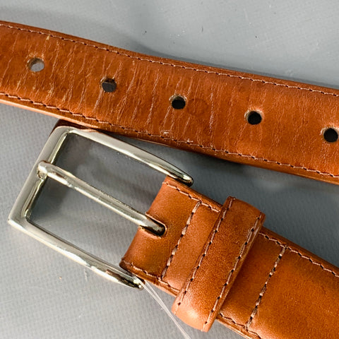 ALDEN Size 32 Brown Silver Leather Belt