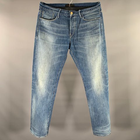 3 X 1 Size 34 Blue Stone Wash Button Fly Jeans