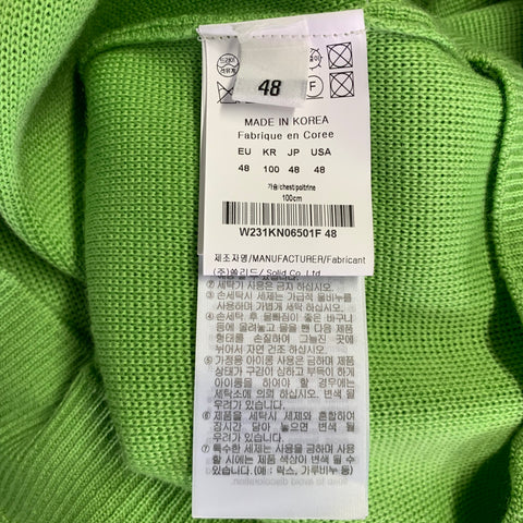 WOOYOUNGMI Size 38 Green Knit Wool Short Sleeve Polo