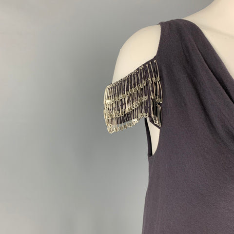 JOHN RICHMOND Size 6 Purple Rayon Wool Safety Pin Tank Dress