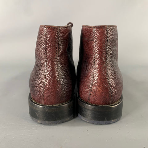GREVE Size 9 Burgundy Wingtip Leather Ankle Boots