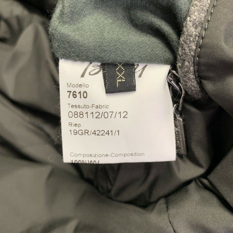 BRIONI Size XXL Grey Wool Double Breasted Coat